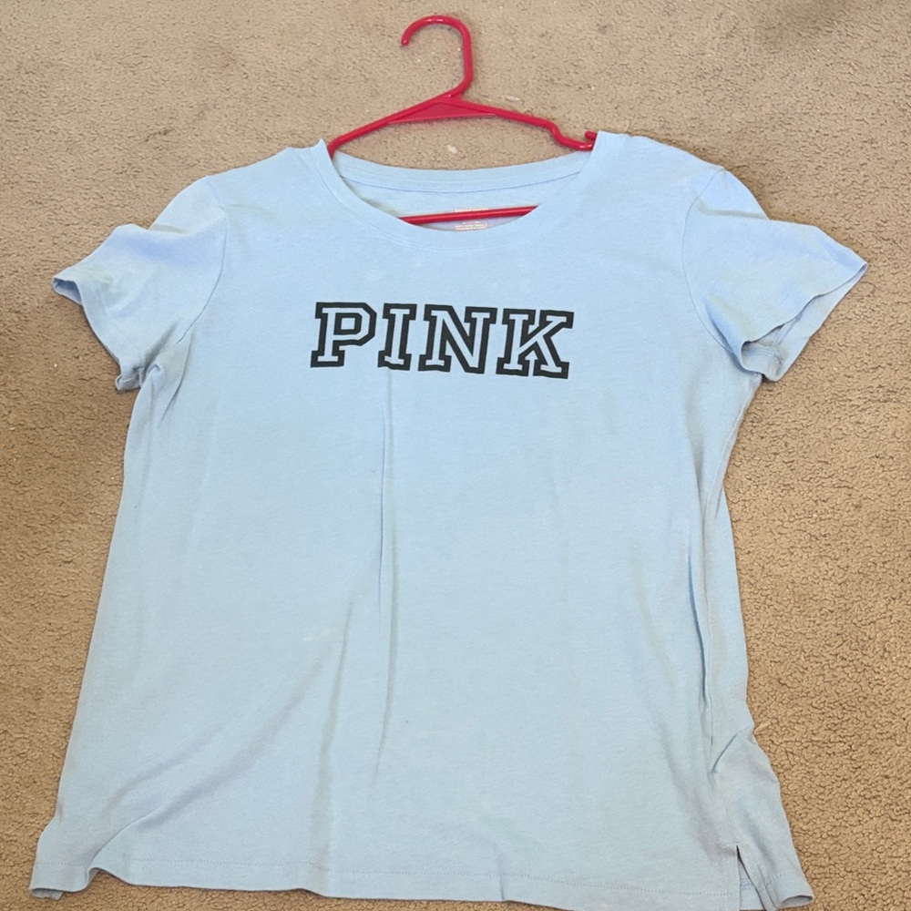PINK Victoria's Secret Light Blue Tee